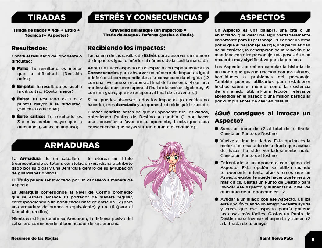 Resumen de Reglas Saint Seiya Fate (imagen 1)