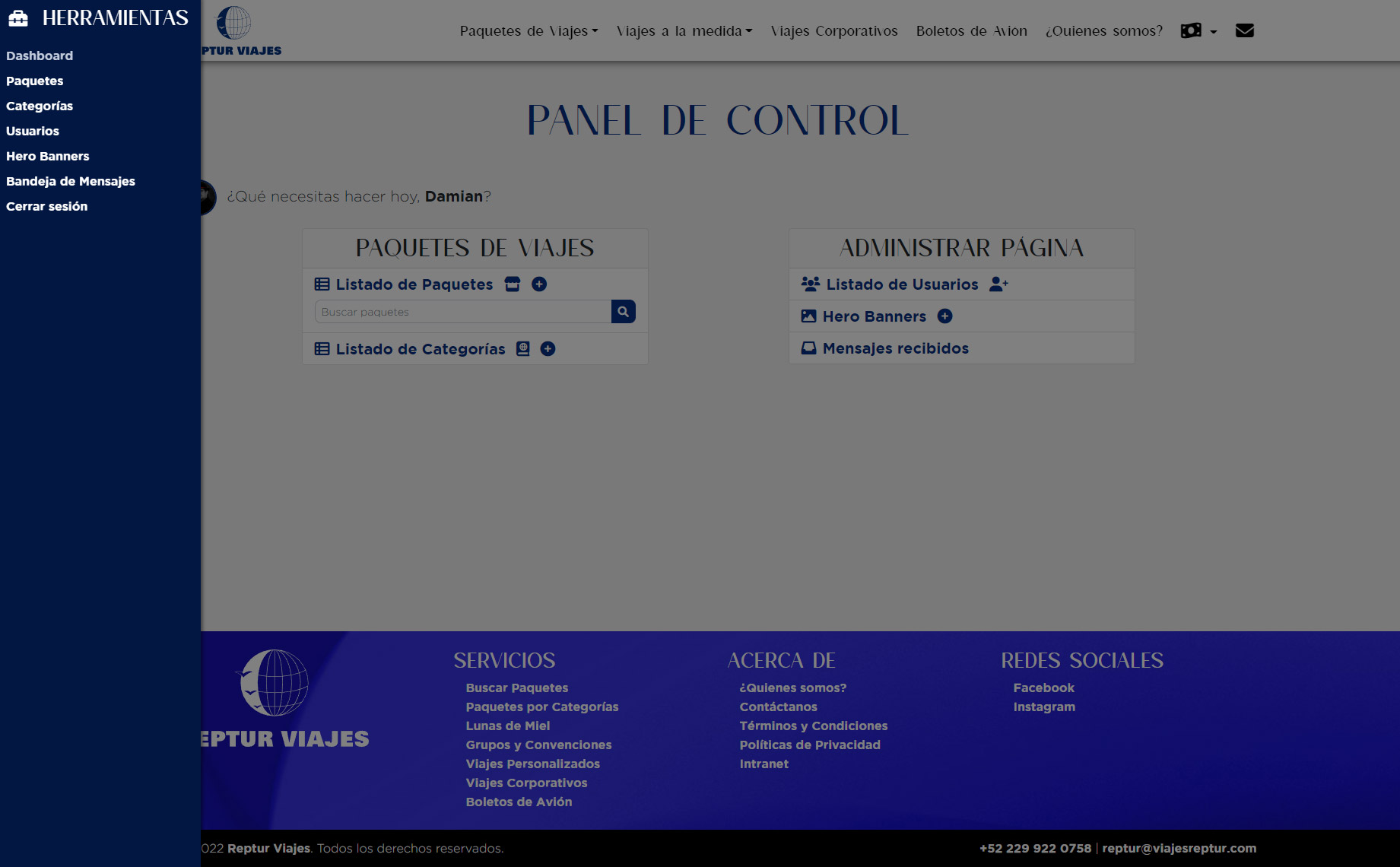 Sitio web Reptur.Agency (imagen 1)